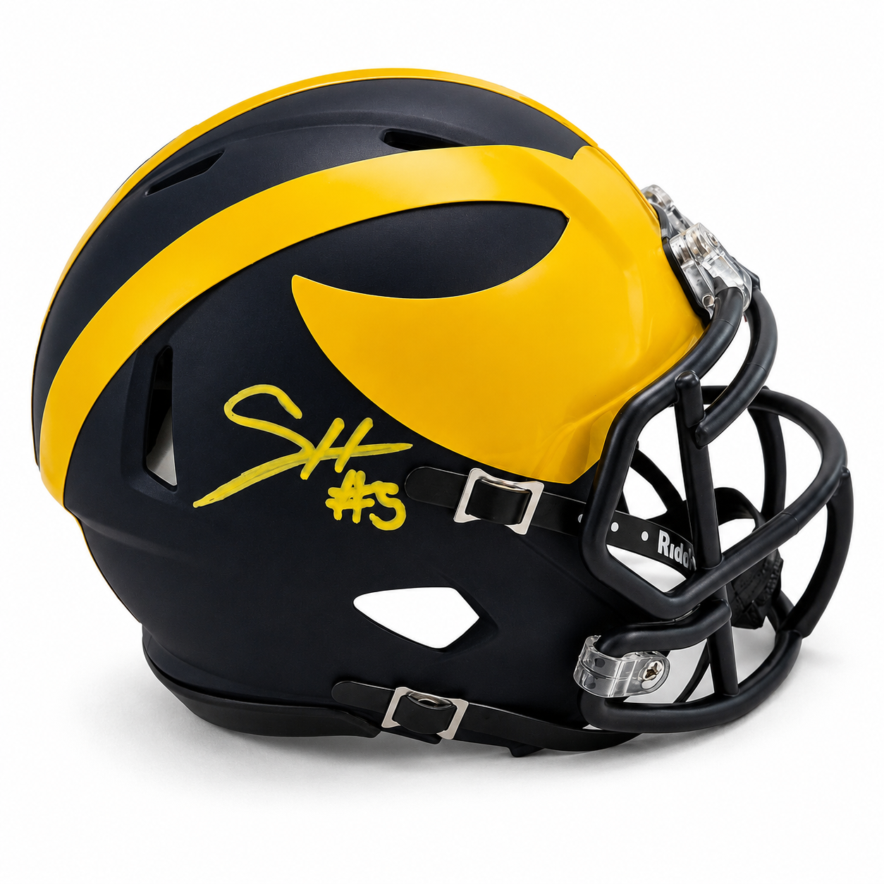 Riddell University of Michigan Speed Mini Helmet Autographed by Savion Hiter