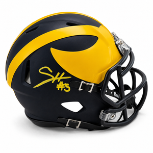 Riddell University of Michigan Speed Mini Helmet Autographed by Savion Hiter