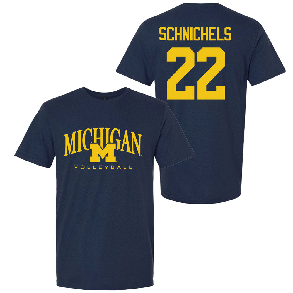 Valiant University of Michigan Volleyball Sydney Schnichels #22 M/Michigan Sport Tee