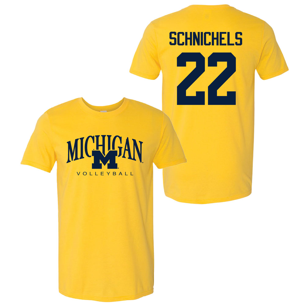 Valiant University of Michigan Volleyball Sydney Schnichels #22 M/Michigan Sport Tee