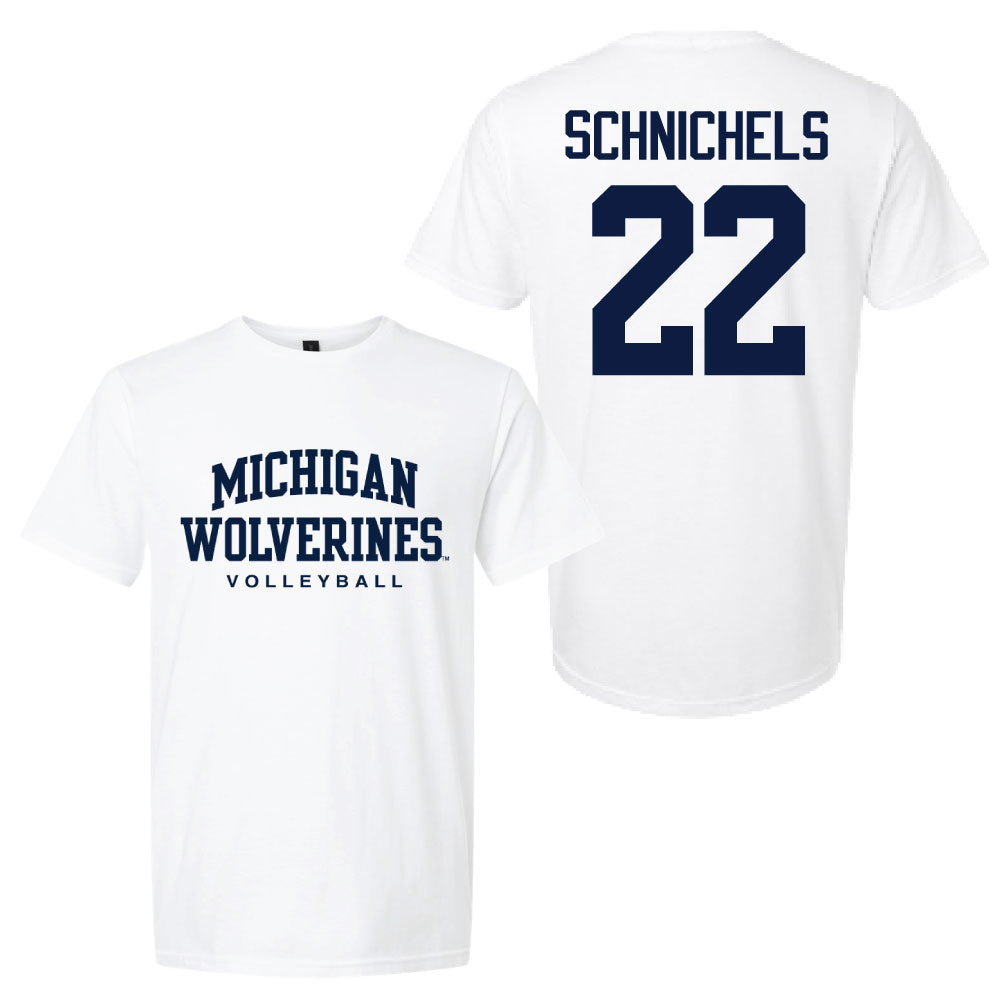 Valiant University of Michigan Volleyball Sydney Schnichels #22 Wolverines Sport Tee