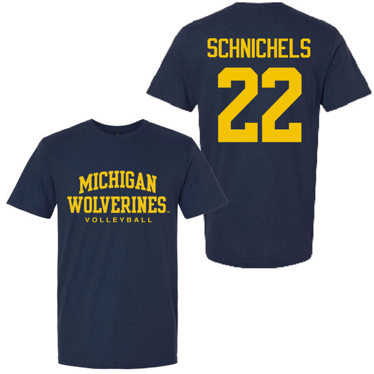 Valiant University of Michigan Volleyball Sydney Schnichels #22 Wolverines Sport Tee