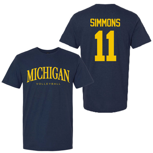 Valiant University of Michigan Volleyball Amalia Simmons #11 Wordmark Sport Tee