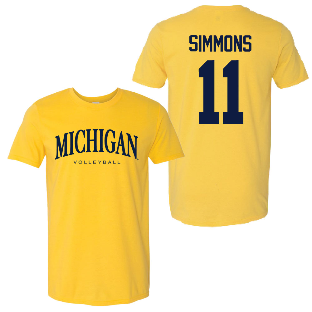 Valiant University of Michigan Volleyball Amalia Simmons #11 Wordmark Sport Tee