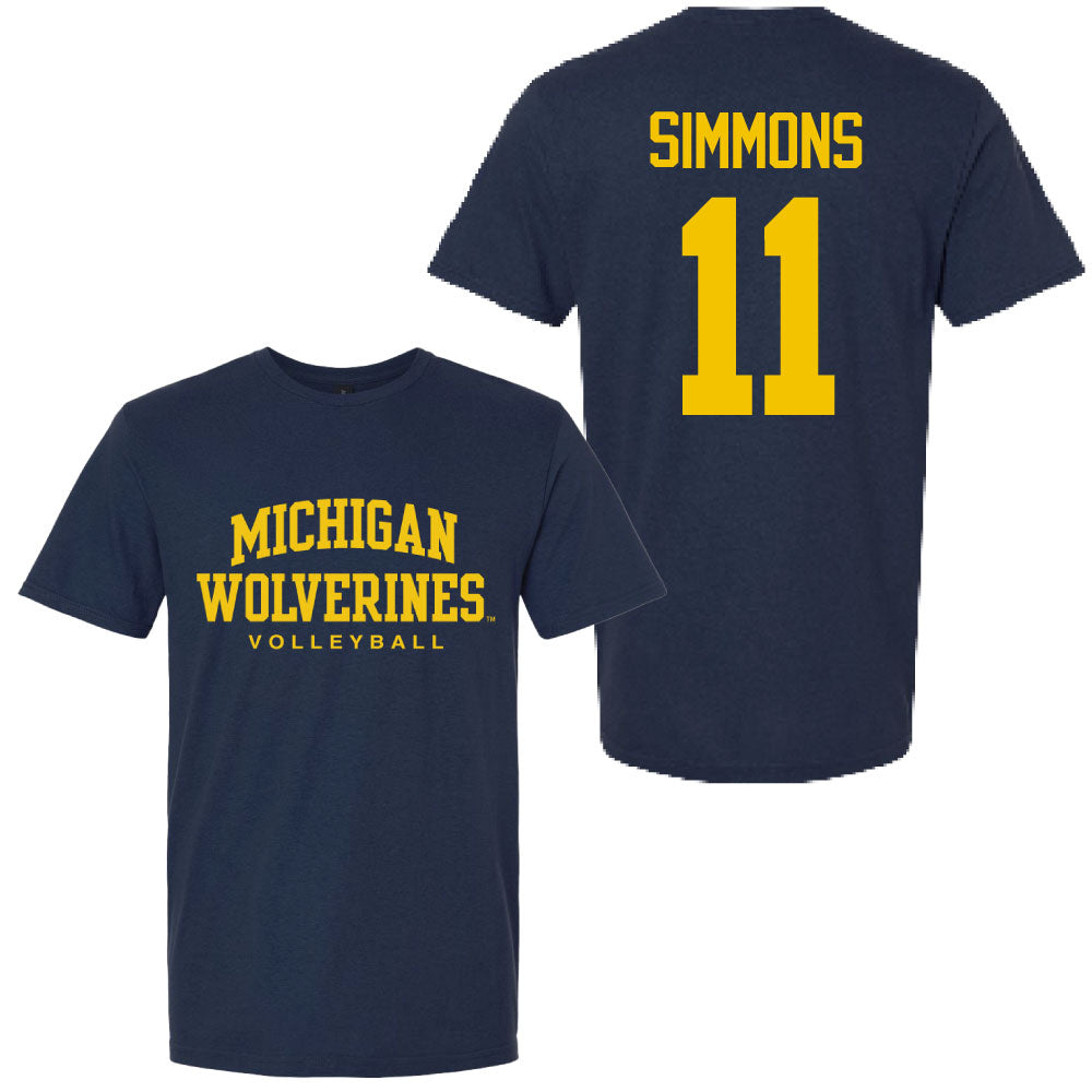 Valiant University of Michigan Volleyball Amalia Simmons #11 Wolverines Sport Tee