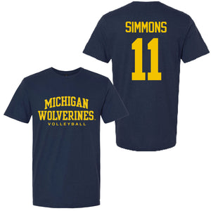 Valiant University of Michigan Volleyball Amalia Simmons #11 Wolverines Sport Tee