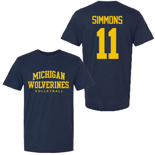 Valiant University of Michigan Volleyball Amalia Simmons #11 Wolverines Sport Tee