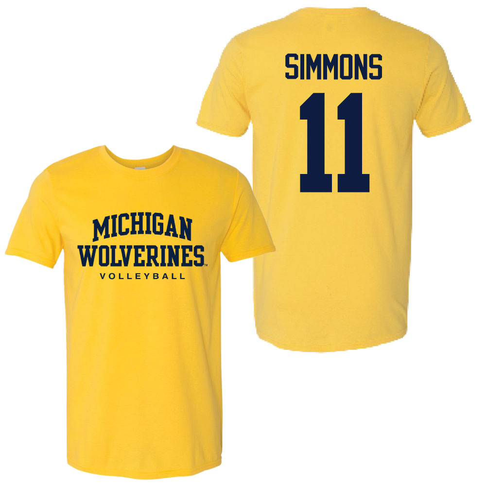 Valiant University of Michigan Volleyball Amalia Simmons #11 Wolverines Sport Tee