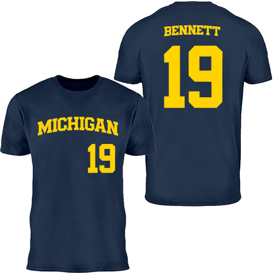 Valiant University of Michigan Softball Reganne Bennett #19 Jersey Tee