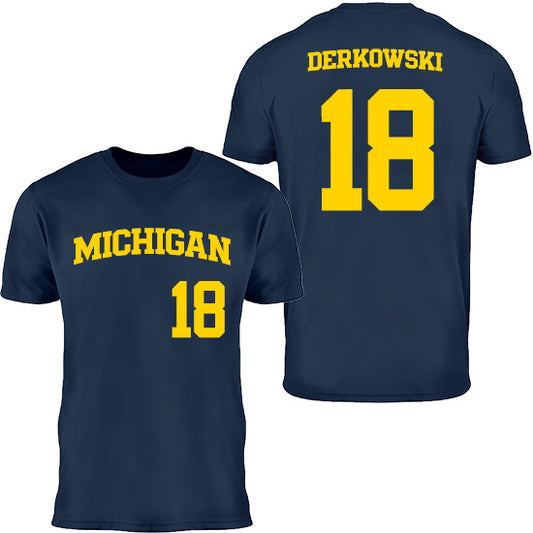 Valiant University of Michigan Softball Lauren Derkowski #18 Jersey Tee