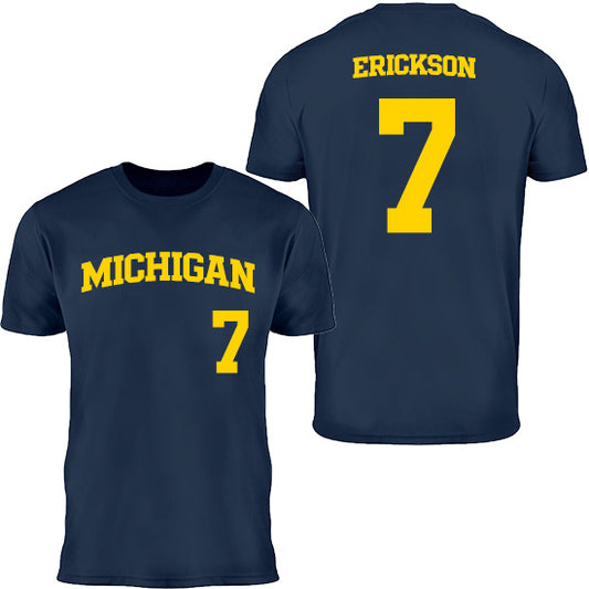 Valiant University of Michigan Softball Maddie Erickson #7 Jersey Tee
