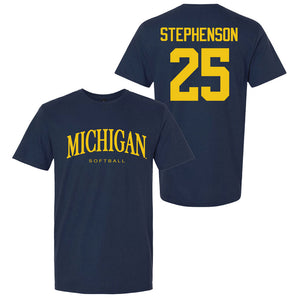 Valiant University of Michigan Softball Ella Stephenson #25 Wordmark Sport Tee