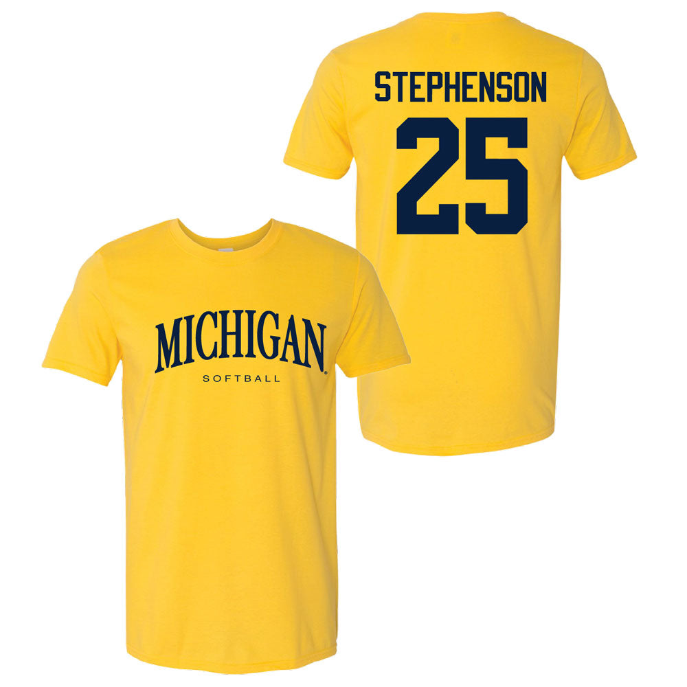 Valiant University of Michigan Softball Ella Stephenson #25 Wordmark Sport Tee