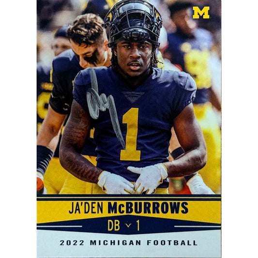 University of Michigan Football Ja'Den McBurrows Autographed Valiant 2022 Base Trading Card