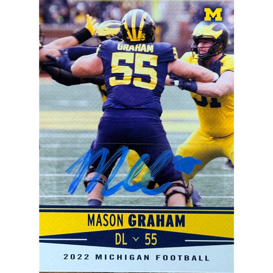 University of Michigan Football Mason Graham Autographed Valiant 2022 Base Trading Card