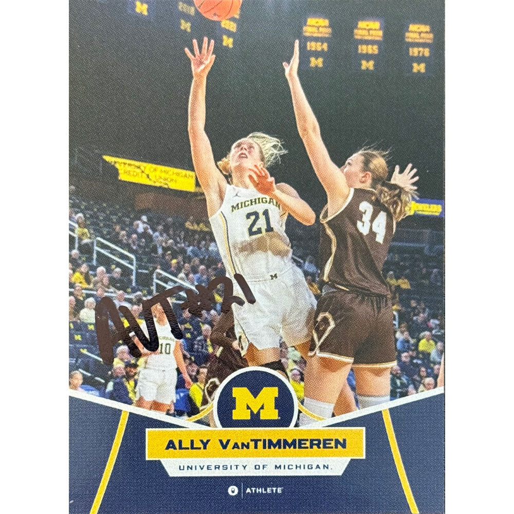 Onit University of Michigan Women's Basketball Ally VanTimmeren Autographed Blue Base Trading Card