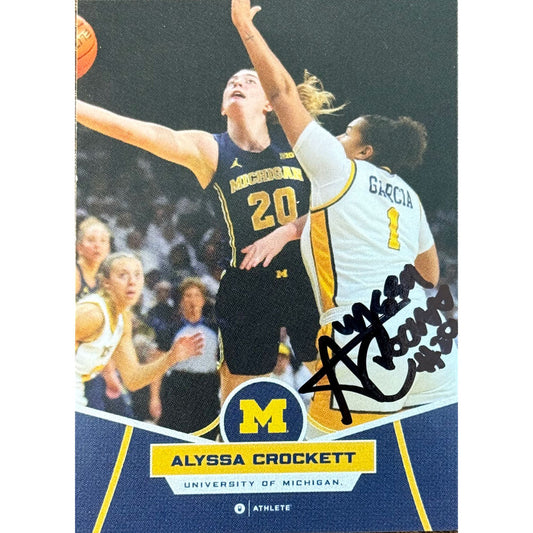 Onit University of Michigan Women's Basketball Alyssa Crockett Autographed Blue Base Trading Card