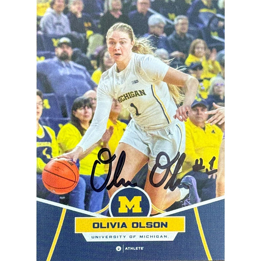 Onit University of Michigan Women's Basketball Olivia Olson Autographed Blue Base Trading Card