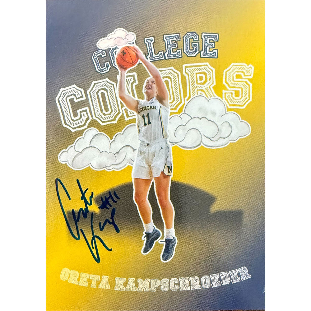 Onit University of Michigan Women's Basketball Greta Kampschroeder Autographed College Colors Trading Card
