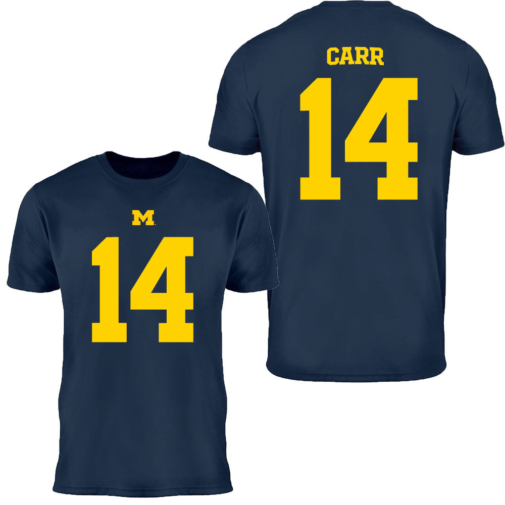 Valiant University of Michigan Football Tommy Carr #14 Jersey Tee