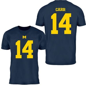 Valiant University of Michigan Football Tommy Carr #14 Jersey Tee