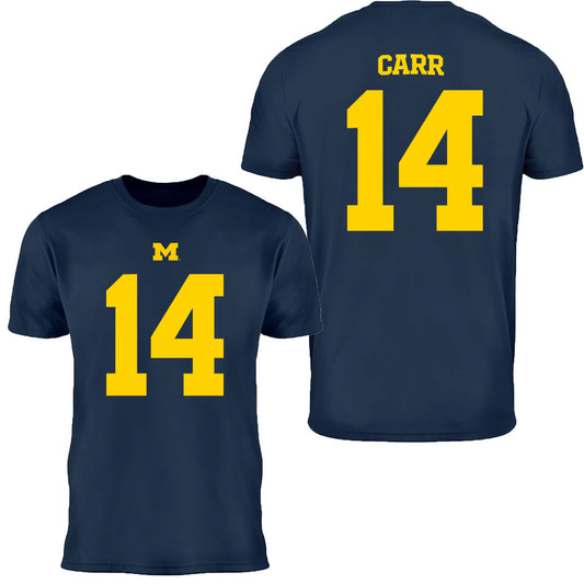 Valiant University of Michigan Football Tommy Carr #14 Jersey Tee