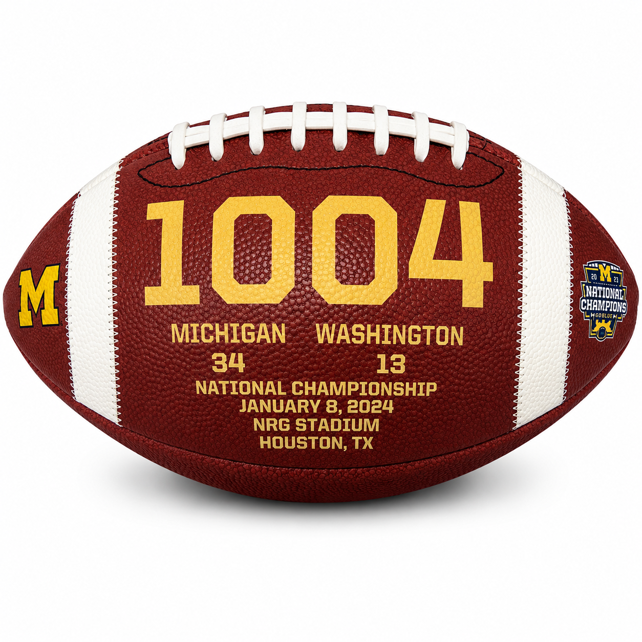 University of Michigan 2023 National Championship Game Victory Commemorative Football