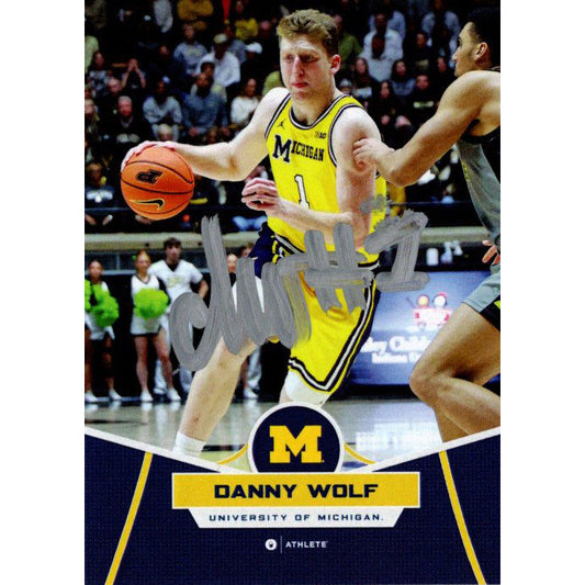University of Michigan Basketball Danny Wolf Autographed OnIt Blue Base Trading Card