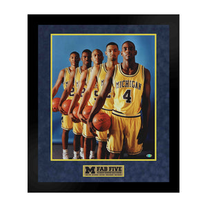 University of Michigan Basketball Fab Five 16x20 Framed Photo