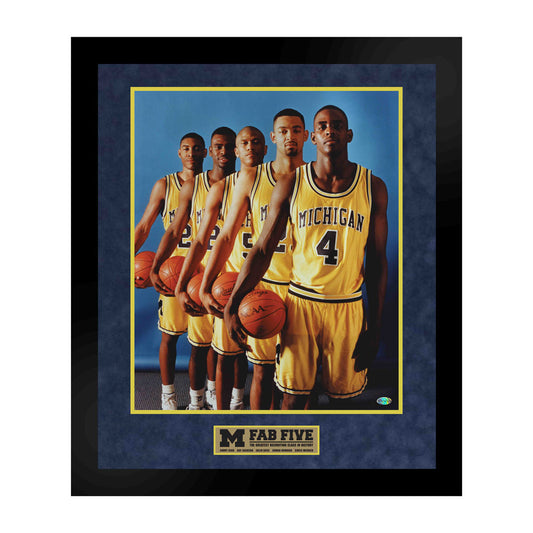 University of Michigan Basketball Fab Five 16x20 Framed Photo