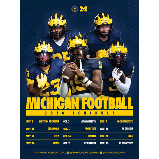University of Michigan Football 2026 Schedule Poster