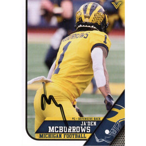 University of Michigan Football Ja'Den McBurrows Autographed Valiant 2023 Base Trading Card