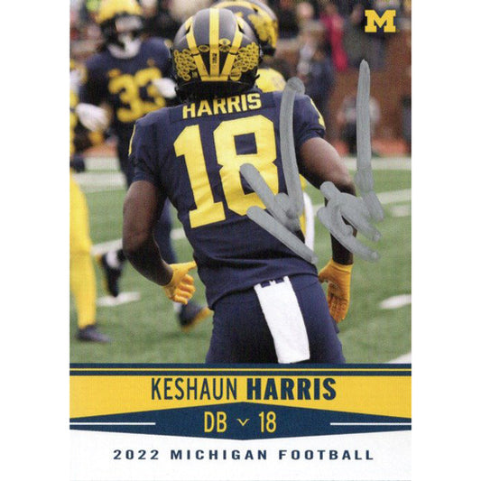 University of Michigan Football Keshaun Harris Autographed Valiant 2022 Base Trading Card
