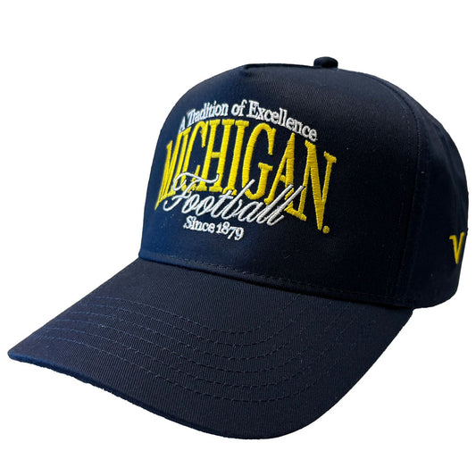 Valiant University of Michigan Football "Tradition of Excellence" Navy Structured Snapback Hat