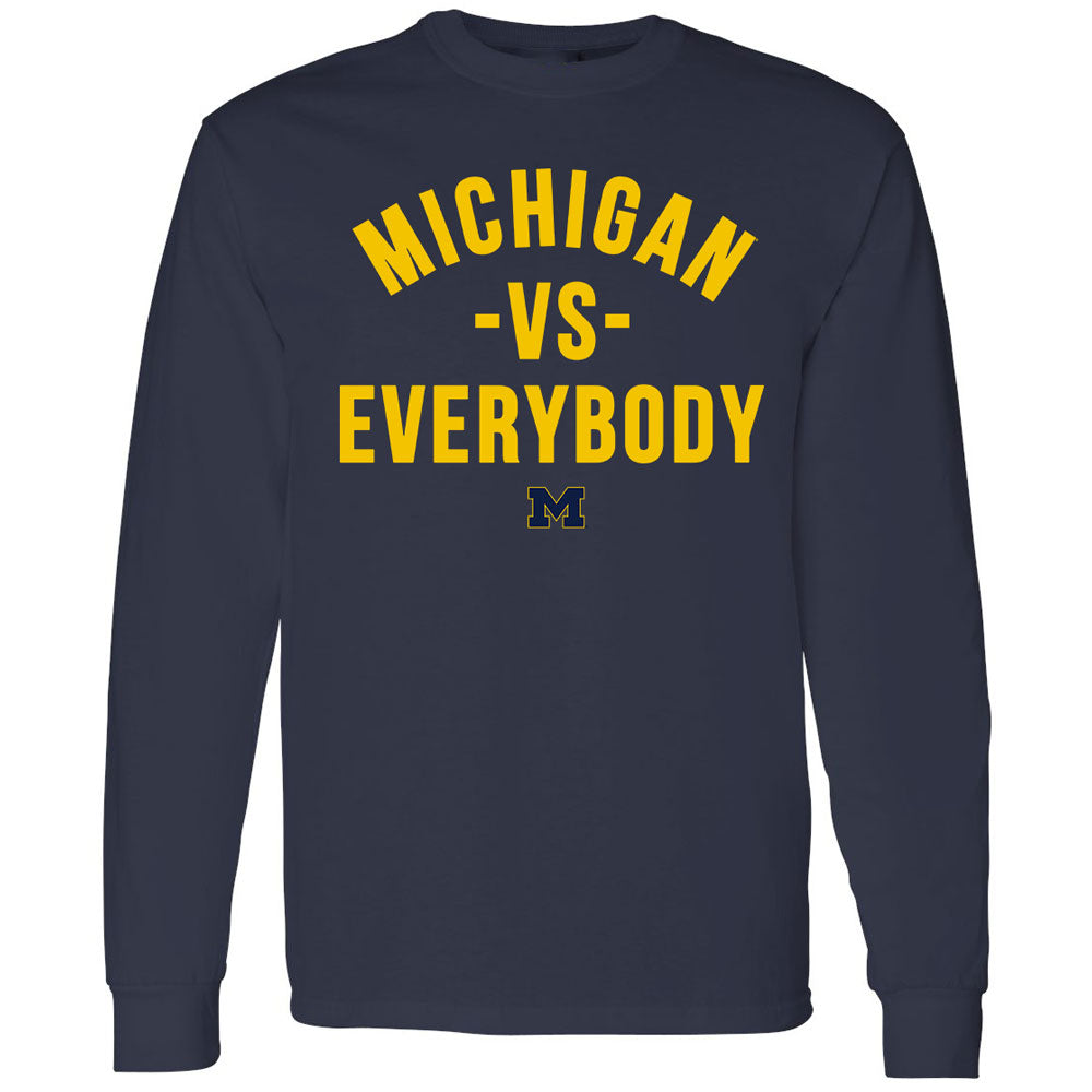 Valiant Brand x vs. Everybody University of Michigan vs. Everybody Long Sleeve Tee