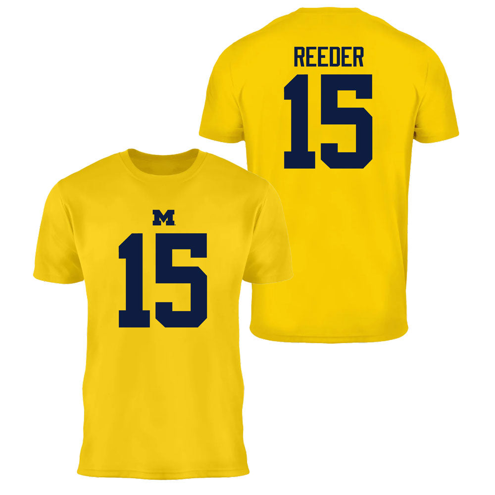 Valiant University of Michigan Football Aden Reeder #15 Jersey Tee