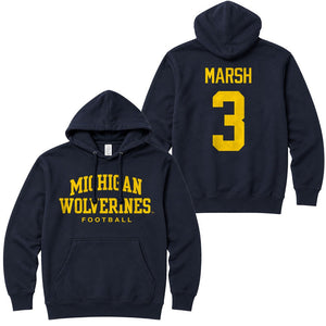 Valiant University of Michigan Football Andrew Marsh #3 Wolverines Hooded Sweatshirt