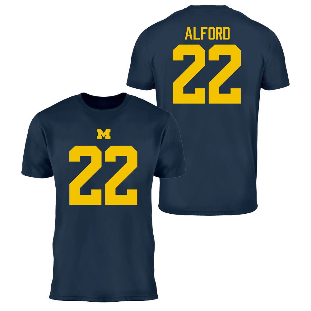 Valiant University of Michigan Football Braydon Alford #22 Jersey Tee