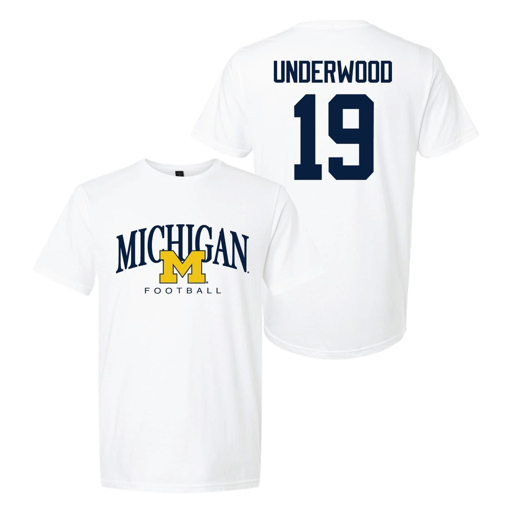 Valiant University of Michigan Football Bryce Underwood #19 M/Michigan Sport Tee