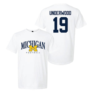 Valiant University of Michigan Football Bryce Underwood #19 M/Michigan Sport Tee