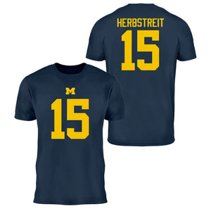 Valiant University of Michigan Football Chase Herbstreit #15 Jersey Tee