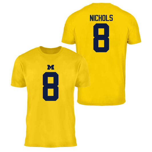 Valiant University of Michigan Football Dominic Nichols #8 Jersey Tee