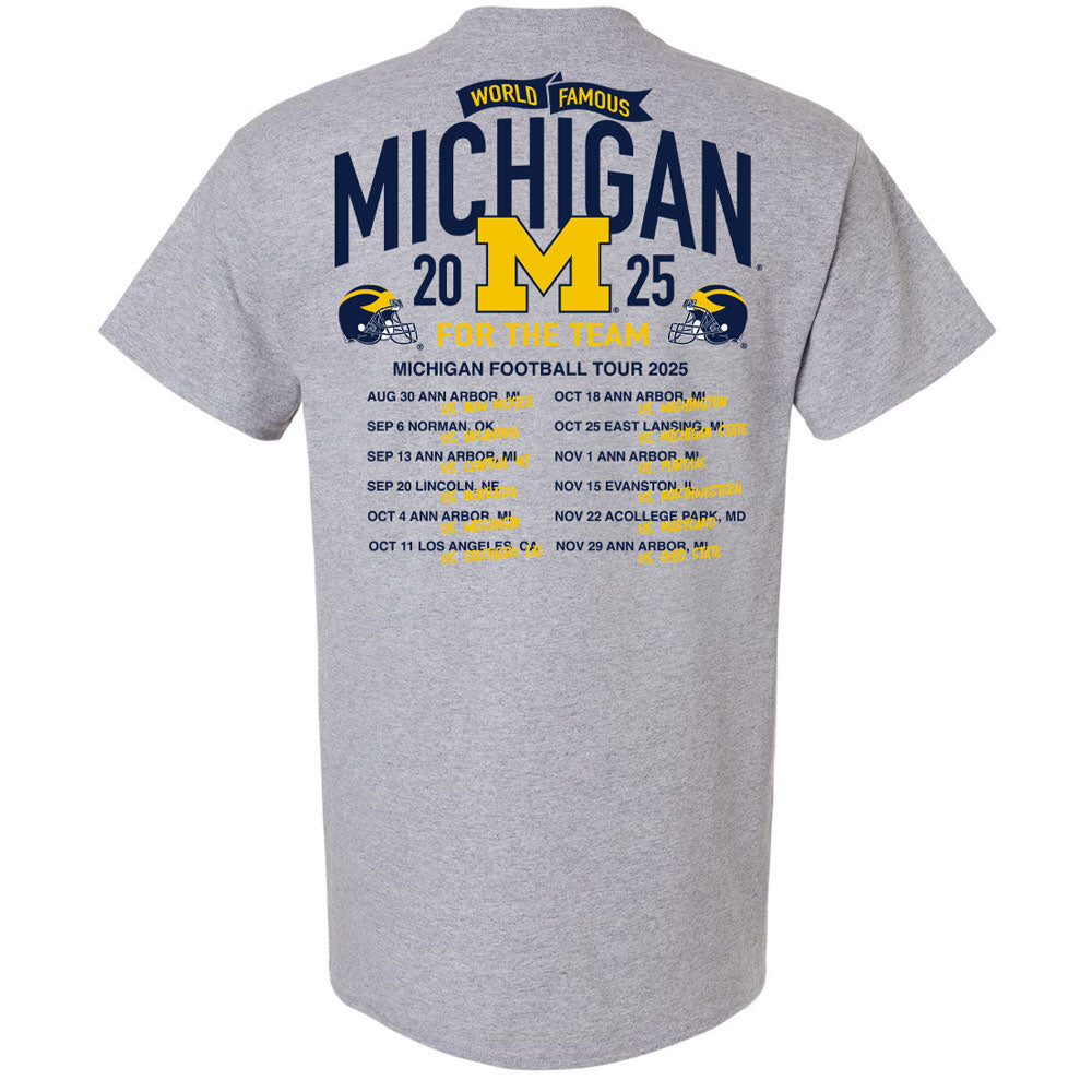 Valiant University of Michigan Football Gray 2025 Schedule Tee Back