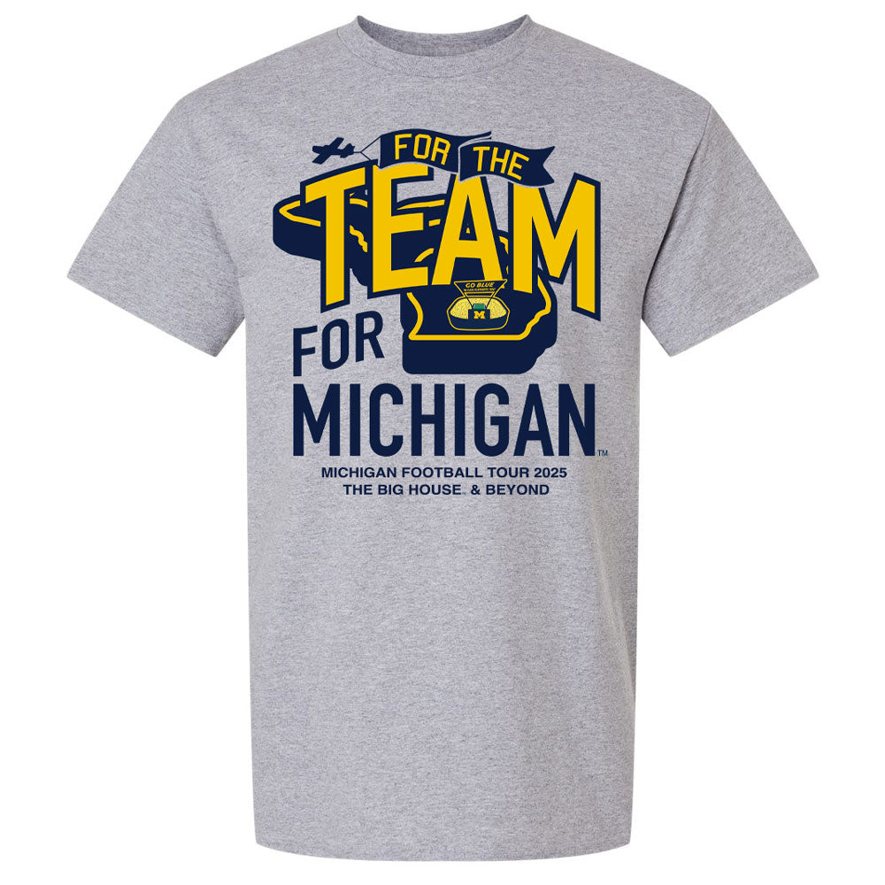 Valiant University of Michigan Football Gray 2025 Schedule Tee Front