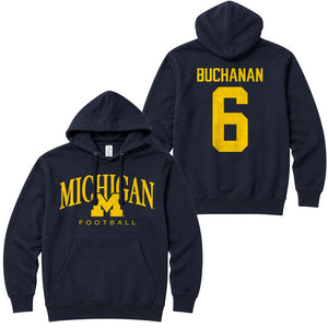 Valiant University of Michigan Football JJ Buchanan #6 M/Michigan Hooded Sweatshirt