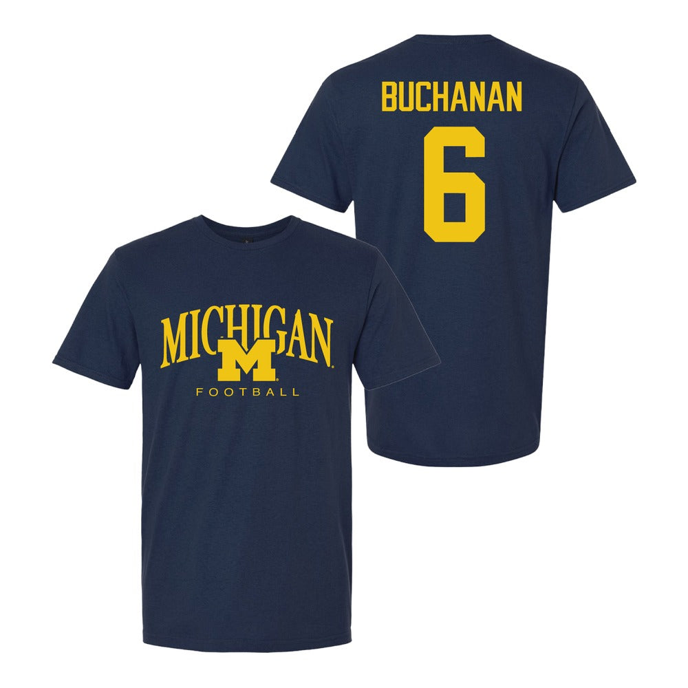Valiant University of Michigan Football JJ Buchanan #6 M/Michigan Sport Tee