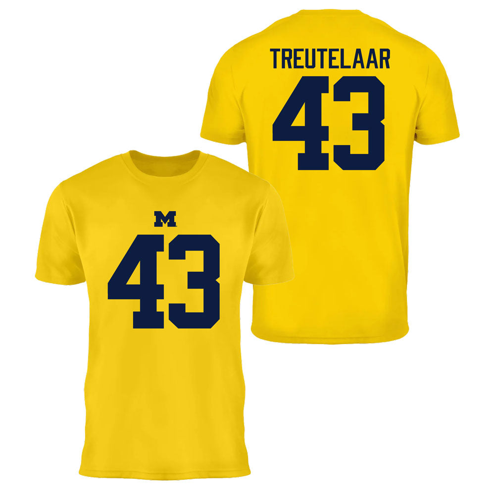 Valiant University of Michigan Football Jack Treutelaar #43 Jersey Tee