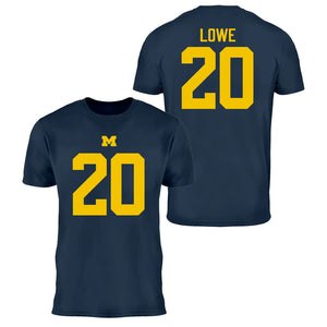 Valiant University of Michigan Football Jeremiah Lowe #20 Jersey Tee