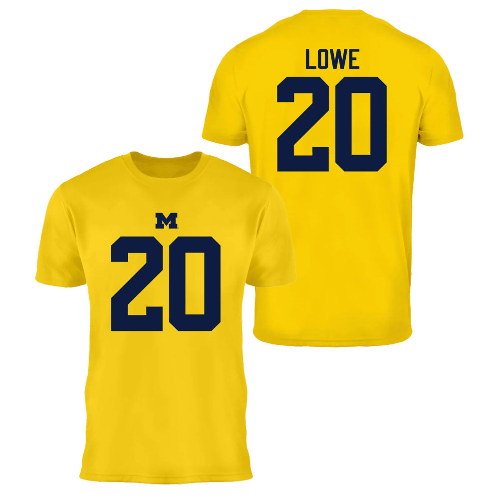 Valiant University of Michigan Football Jeremiah Lowe #20 Jersey Tee