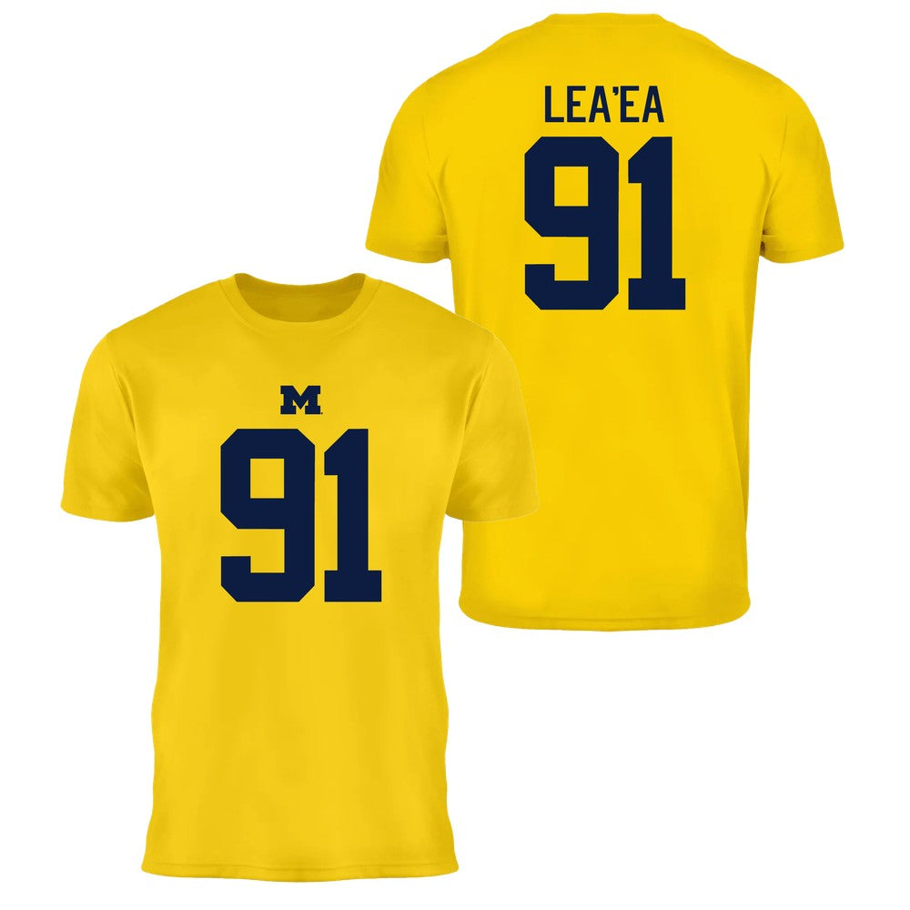 Valiant University of Michigan Football Jonah Lea'ea #91 Jersey Tee